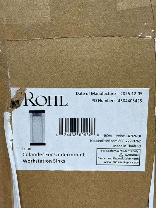 Rohl COL01 Rohl Stainless Steel 16-13/16" x 7-1/2" Workstation Sink Colander - Stainless Steel