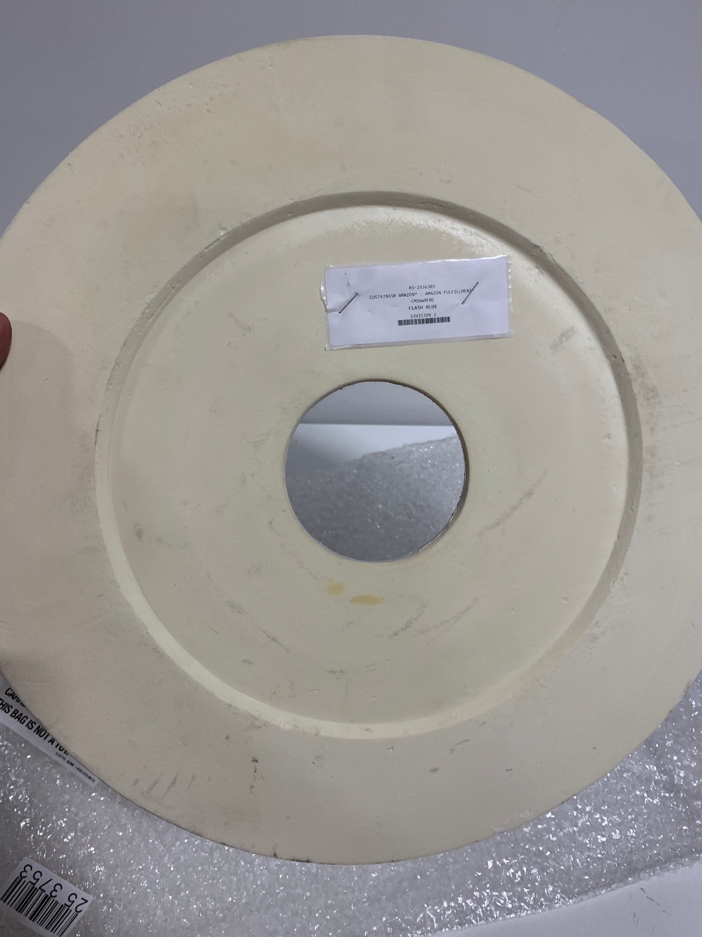 Ekena Millwork CM16WRFBS Wreath Ceiling Medallion, 16 1/4"OD x 3 5/8"ID x 1"P, Hand-Painted Flash Blue