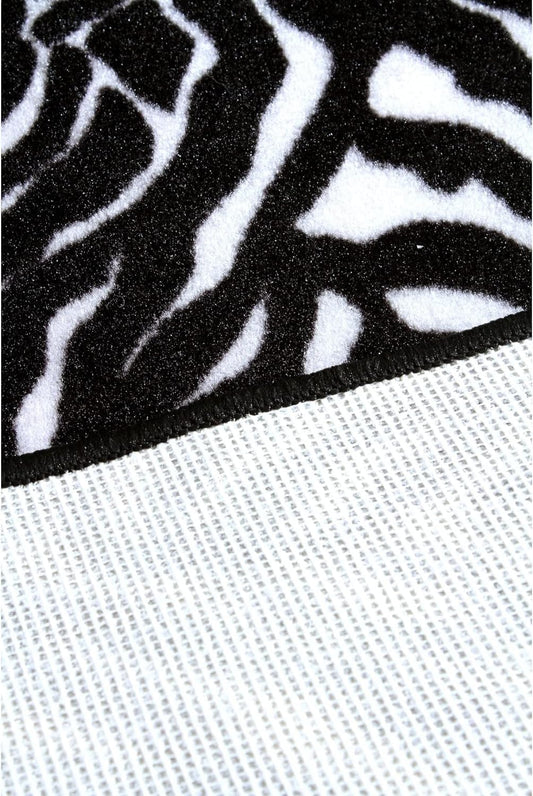 Furnish my Place Zebra Migrant Beauty Area Rug, Animal Print Area Rug, Pet-Friendly Rug, Baby Nursery Mat, Indoor Rug, Perfect for Living Room, Playroom, 9' Hexagon