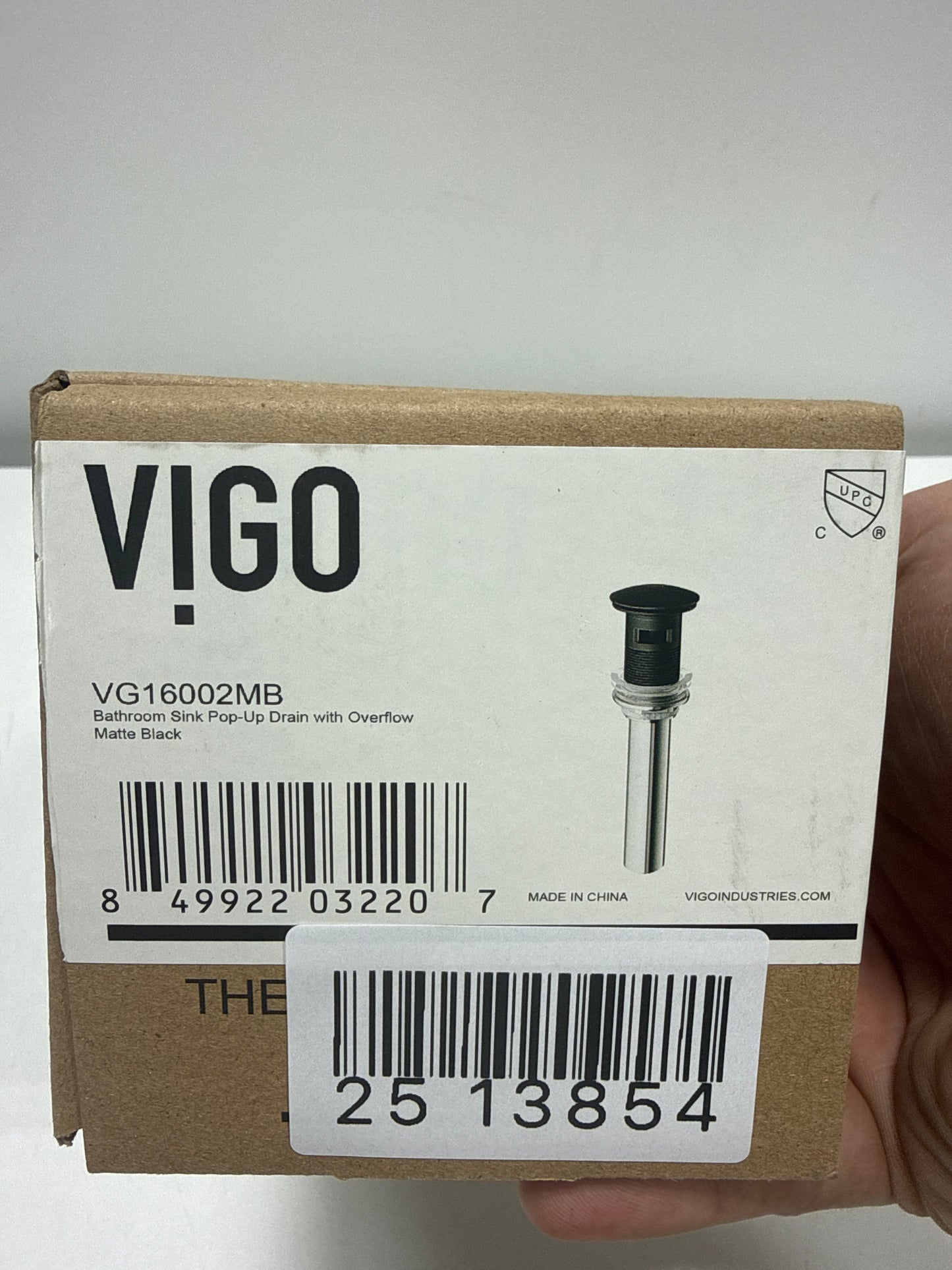 VIGO 1-3/4 in. Bathroom Sink Pop-up Drain with Overflow in Matte Black - VG16002MB