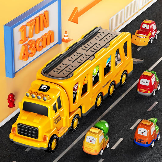 16.9-in Long Transport Construction Truck with 6 Cars