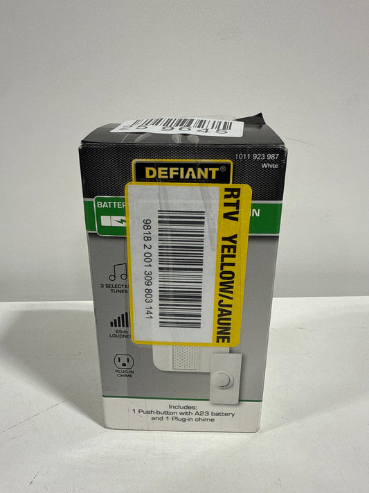 Wireless Plug-in Doorbell Kit with White Insert and 1 Push Button, White