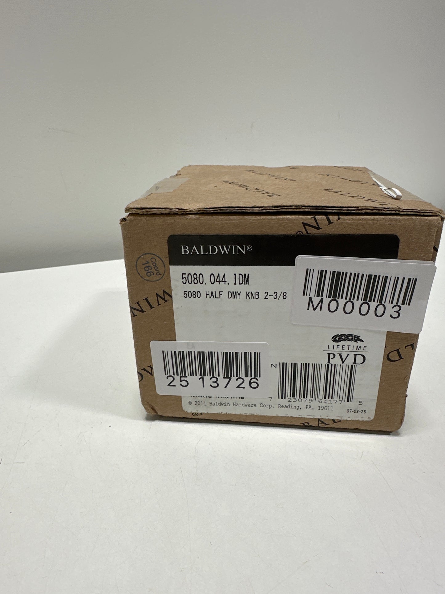 Baldwin 5080.IDM 5080 Non-Turning One-Sided Dummy Door Knob with 5048 Rose from the Estate Collection