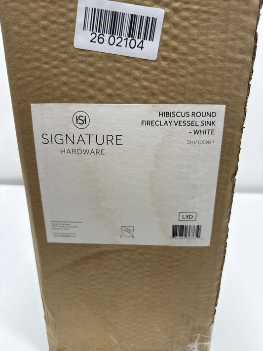 Signature Hardware 447954 Hibiscus 16" Circular Fireclay Vessel Bathroom Sink