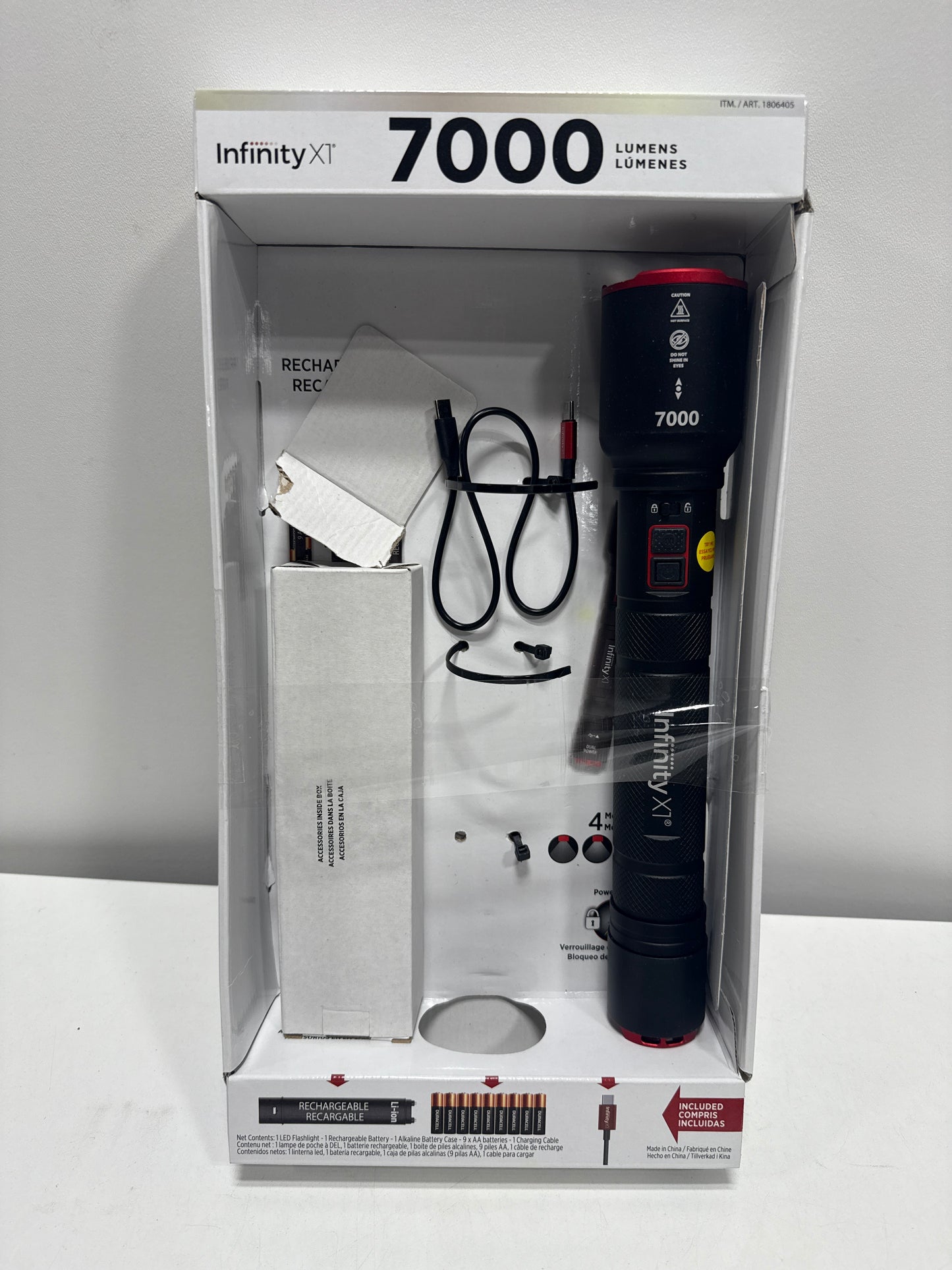 See Desc Infinity X1 7000L Dual Power Rechargeable Flashlight - *Tools Hardware & Misc