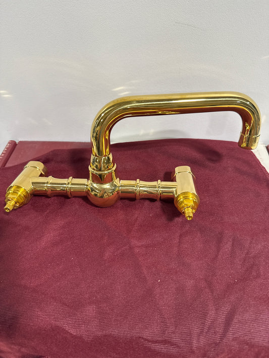 Rohl Acqui 1.2 GPM Wall Mounted Widespread Bridge Bathroom Faucet A1423XMULB-2