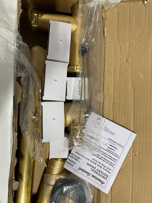 American Standard 1583.470 Universal Drain Minimum Depth: 14" Maximum Depth: 18-1/2" Shoe Adjustability: 6-1/8" - 8-1/8" Chrome Bath and Shower