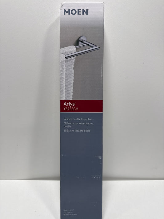 Moen Y5722CH 24-Inch Modern Double Towel Bar, Chrome