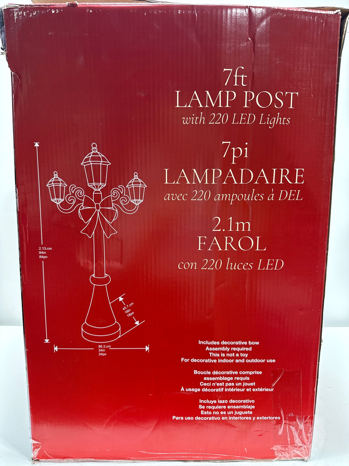 Kirkland 7’ LED Triple Lamp Post