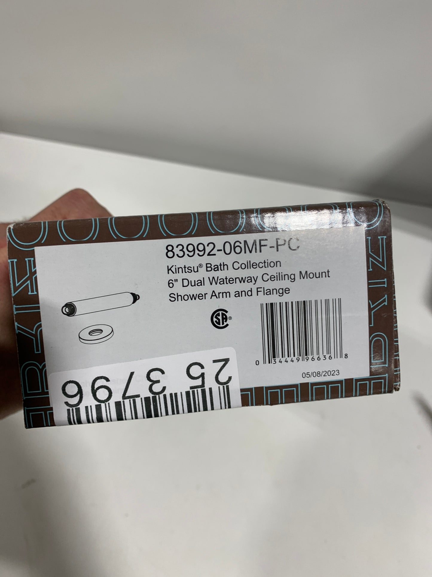 Brizo 83992-06MF Kintsu 6" Dual Waterway Ceiling Mount Shower Arm and Round Flange - Less Rough in Chrome