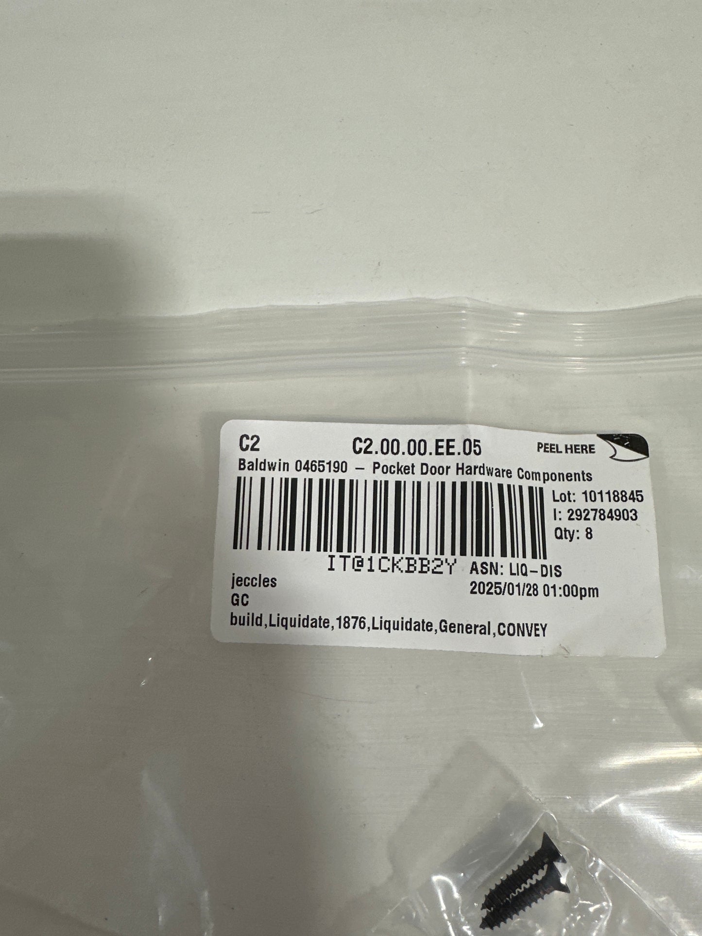 Baldwin 0465 3/4 Inch X 3-7/8 Inch Solid Brass Edge Pull Satin Black Hardware Accessories and Parts Pocket Door Hardware Components Pulls