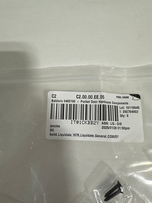 Baldwin 0465 3/4 Inch X 3-7/8 Inch Solid Brass Edge Pull Satin Black Hardware Accessories and Parts Pocket Door Hardware Components Pulls