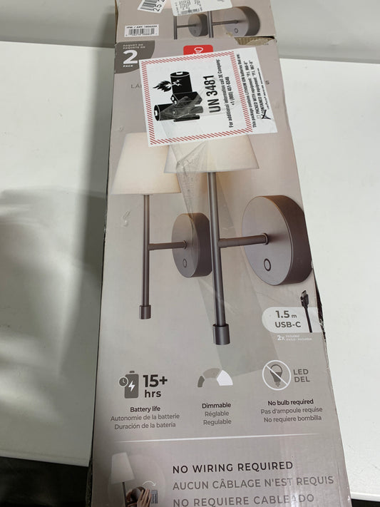 Globe Set of 1 Rechargeable LED Wall Sconces Dimmable Black