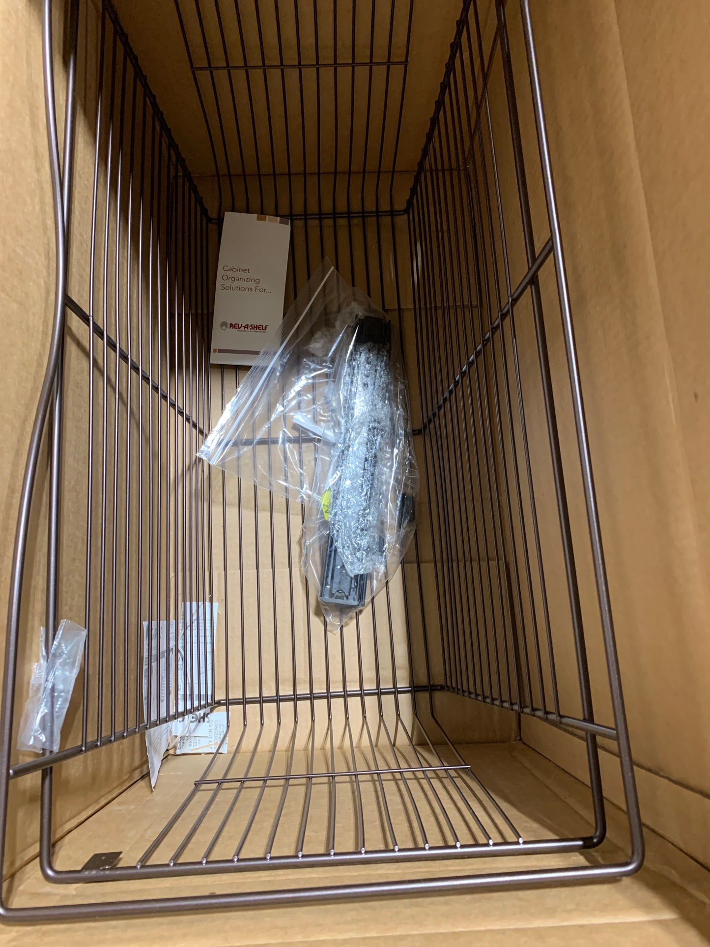 Rev a Shelf 18 in. H X 30 in. W Bronze Steel 1-Drawer Wide Mesh Wire Basket