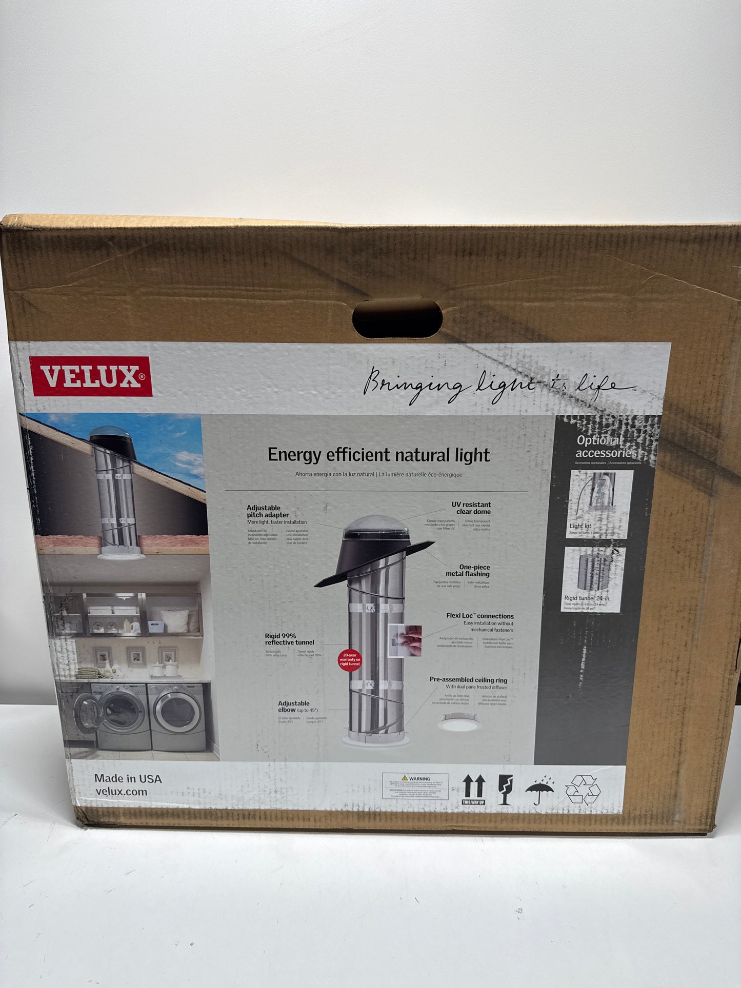 Velux TMR 010 0000 Sun Tunnel, 10" Tubular Skylight w/Rigid Tunnel & Pitched Flashing