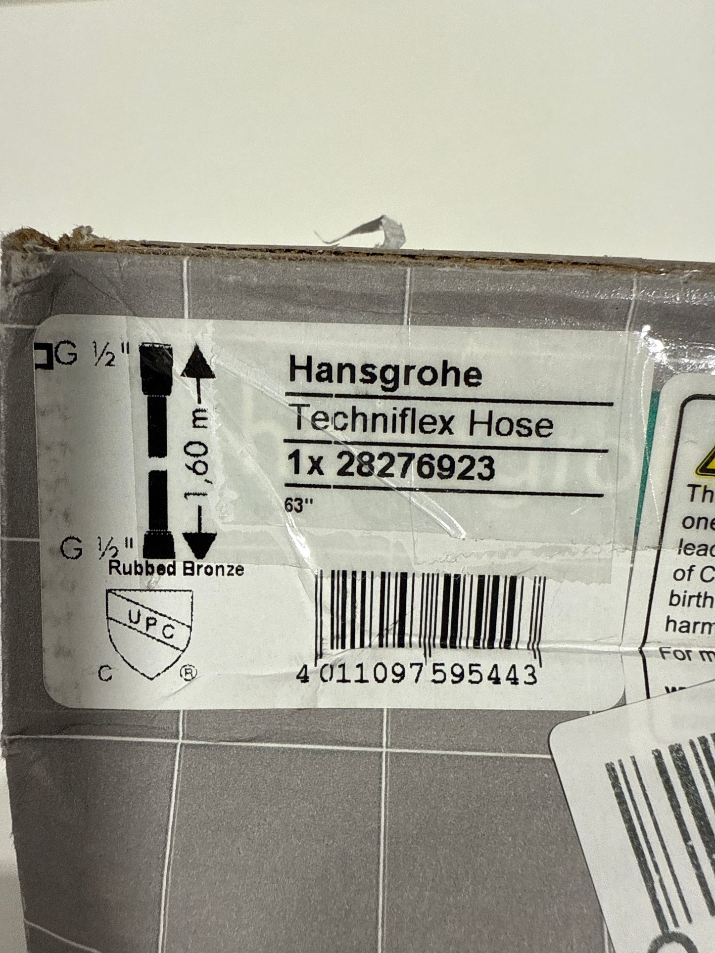 Hansgrohe 28276 Isiflex 63" Hand Shower Hose with 1/2" Connections Rubbed Bronze