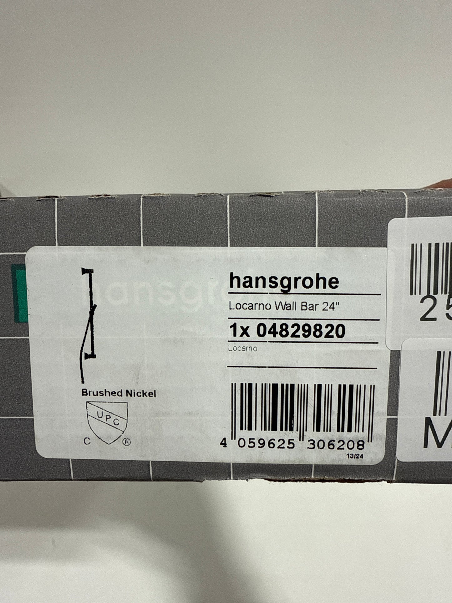 Hansgrohe 04829 Locarno 26-5/8" Wall Mounted Slide Bar - Includes 63" Hose Brushed Nickel