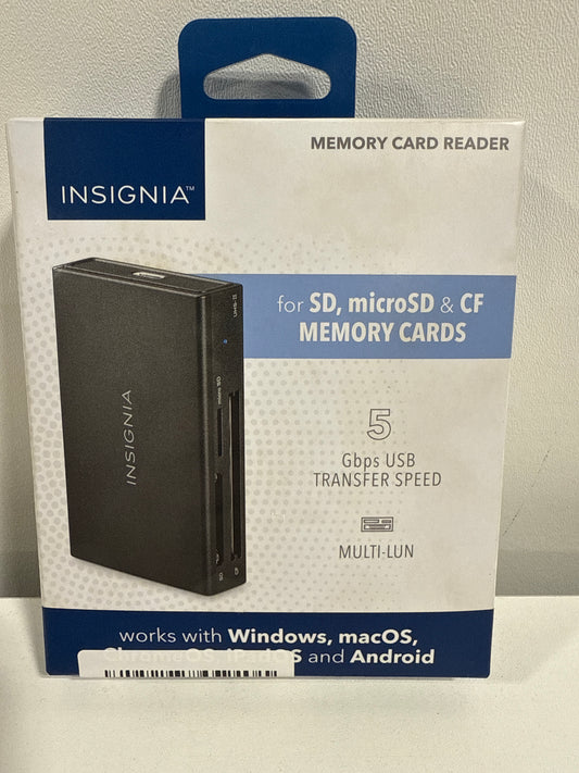 Insignia - USB-C to SD, MicroSD and CompactFlash Memory Card Reader - Black