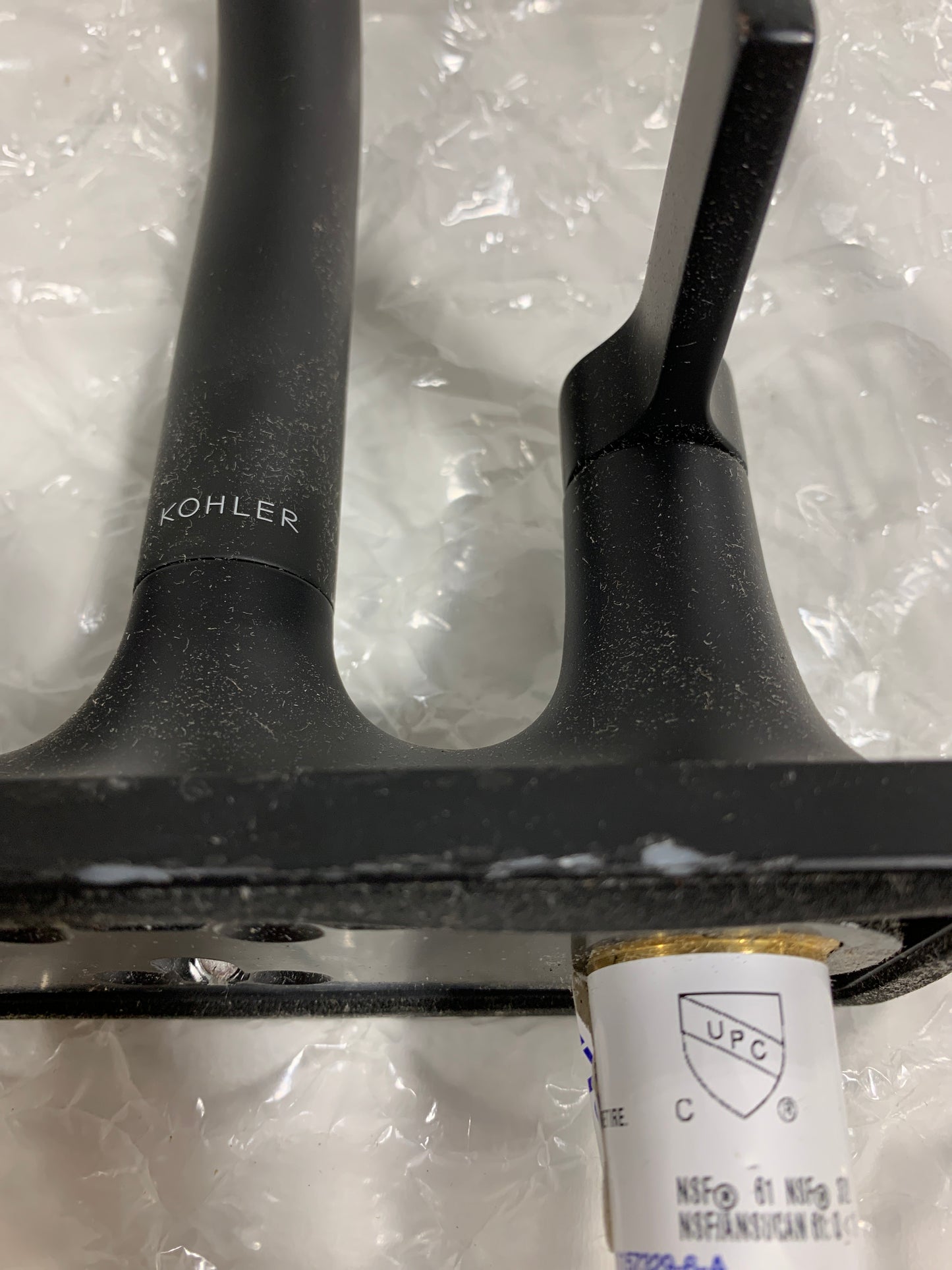 Scratch Kohler K-28124-4 Venza 1.2 GPM Centerset Bathroom Faucet Matte Black Faucet Bathroom Sink Faucets Double Handle