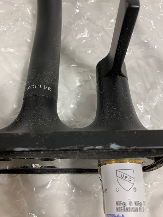 Scratch Kohler K-28124-4 Venza 1.2 GPM Centerset Bathroom Faucet Matte Black Faucet Bathroom Sink Faucets Double Handle