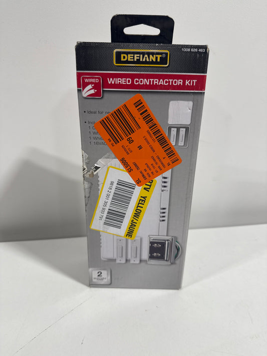 Wired Contractor Doorbell Kit with 2 Wired Push Buttons, White