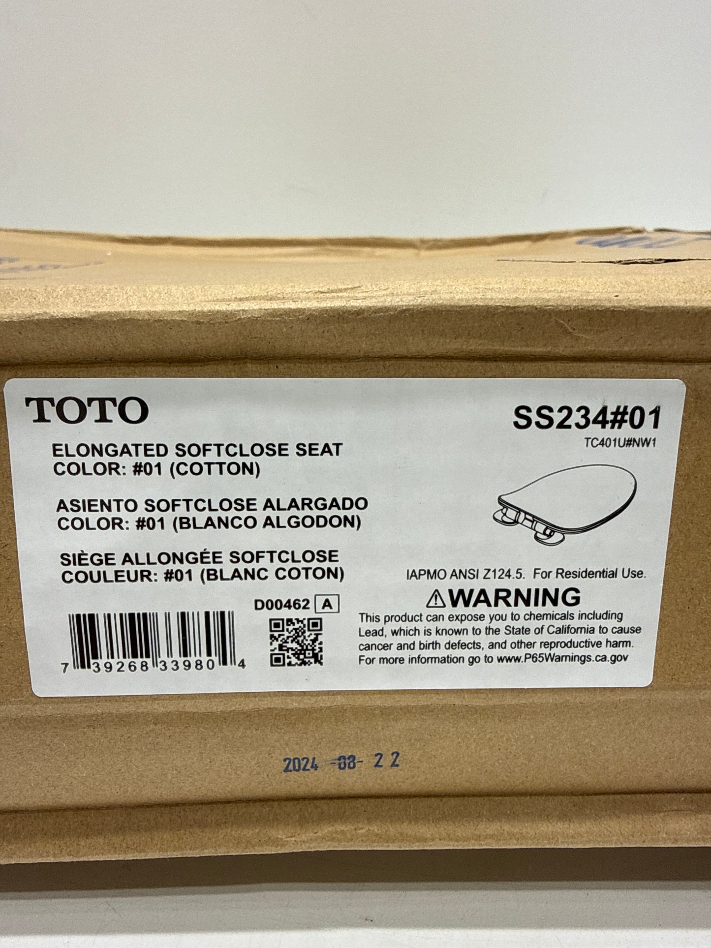 TOTO SoftClose Ultra Slim Toilet Seat and Lid Cotton White - SS234#01 - *Plumbing