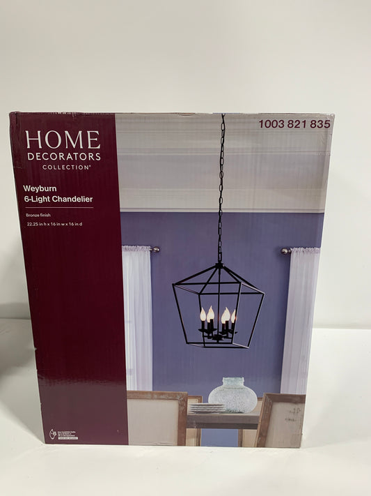 Weyburn 6-Light Bronze Farmhouse Chandelier Light Fixture with Caged Metal Shade