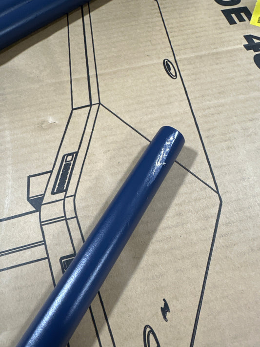 Dee desc Simple Designs Organizer Storage Floor Lamp with 2 USB Charging Ports, 1 Charging Outlet - Navy