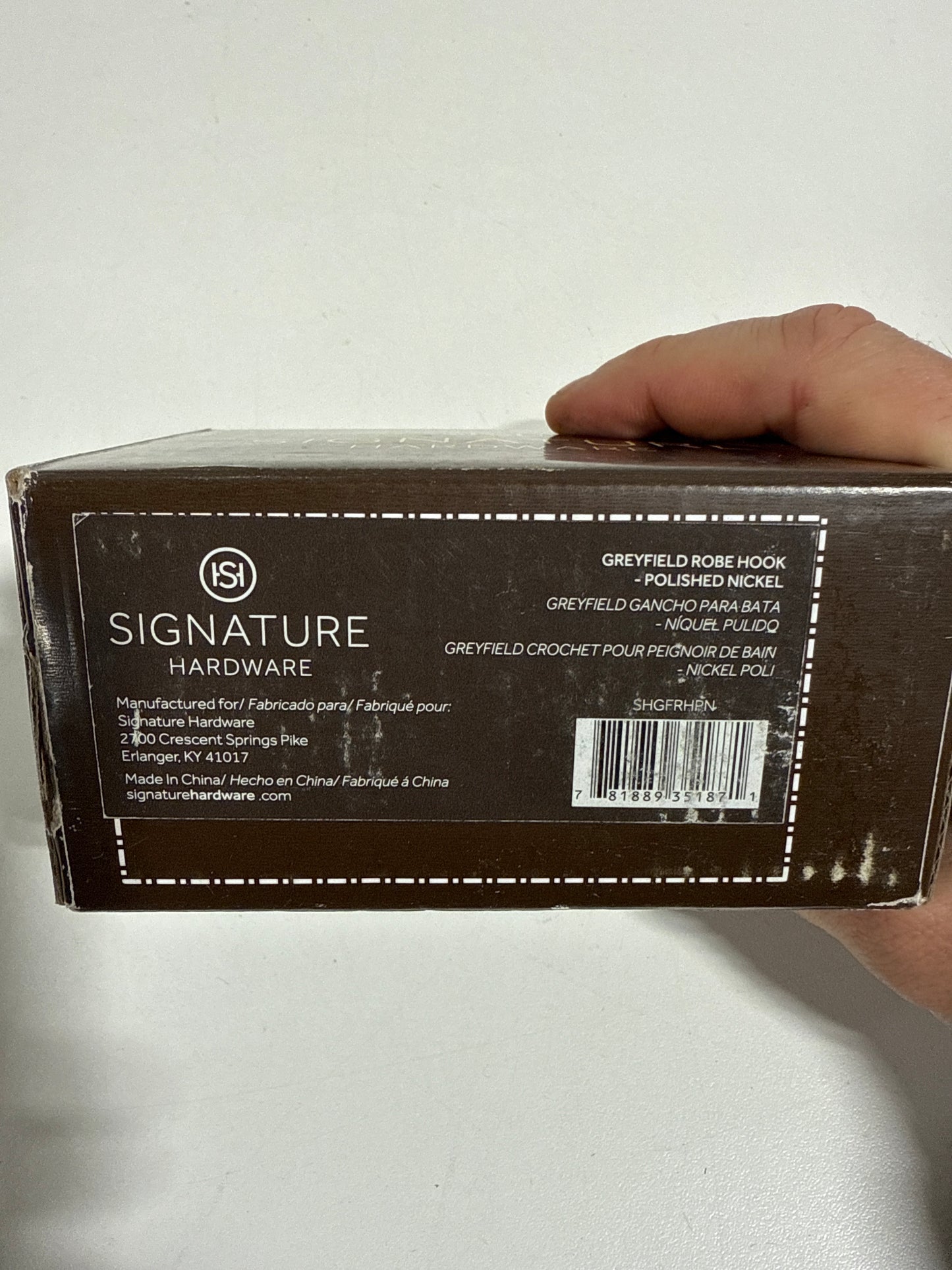 Signature Hardware 948293 Greyfield Single Robe Hook Polished Nickel Bathroom Hardware