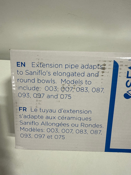 Saniflo 030 Extension Pipe to Connect Between Toilet and Macerator Rough Plumbing Pipe