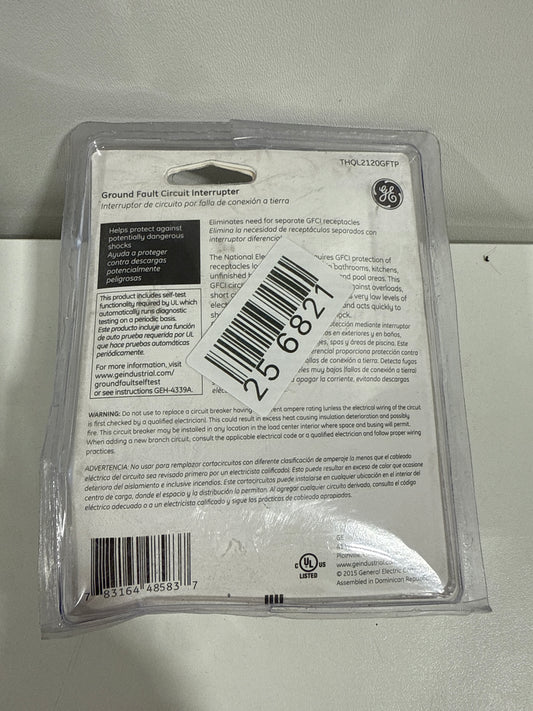 GE 20 Amps Ground Fault 2-Pole Circuit Breaker W/Self Test