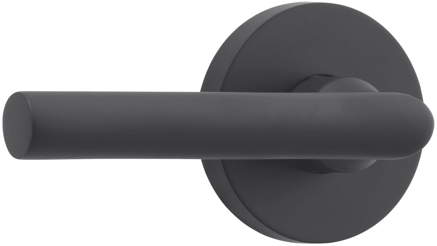 Baldwin PV.TUB.CRR Tube Privacy Leverset with Contemporary Round Rose Satin Black