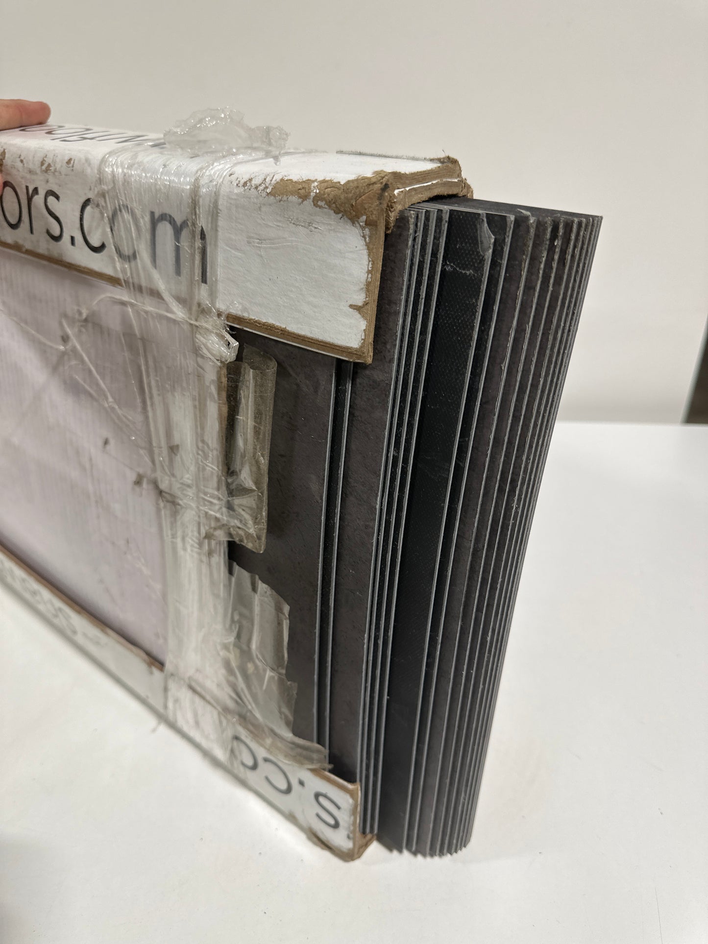 See Desc Shaw 5680V Obelisk Glue Dn 12 X 24 Embossed Vinyl Flooring - Charcoal Soapstone