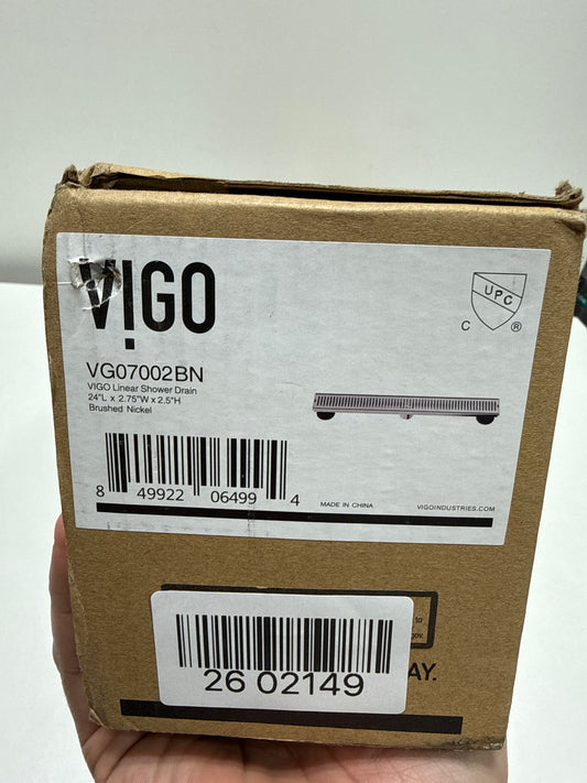 VIGO Elan 24 in. Linear Shower Drain in Brushed Nickel