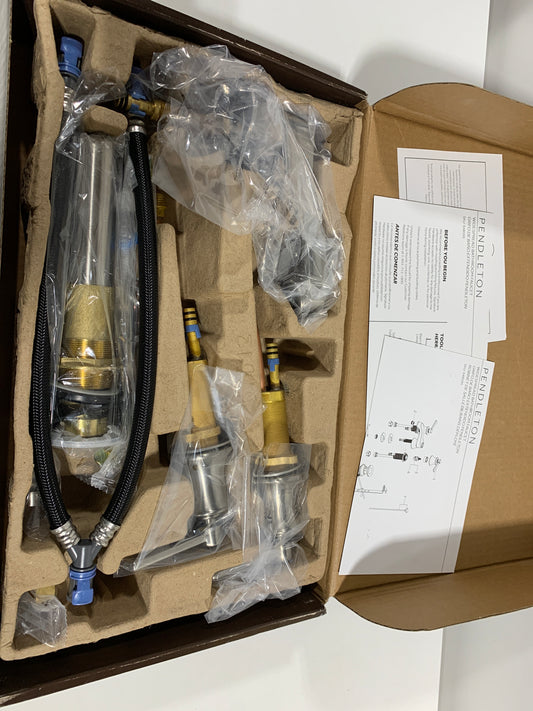 Signature Hardware 447897 Pendleton 1.2 GPM Widespread Bathroom Faucet with Pop-Up Drain Assembly - Brushed Nickel