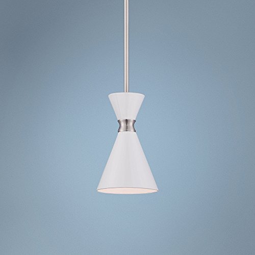 Kovacs P1821-44F Conic 1 Light 5-1/2" Wide Mini Pendant with Glitter Gloss White Steel