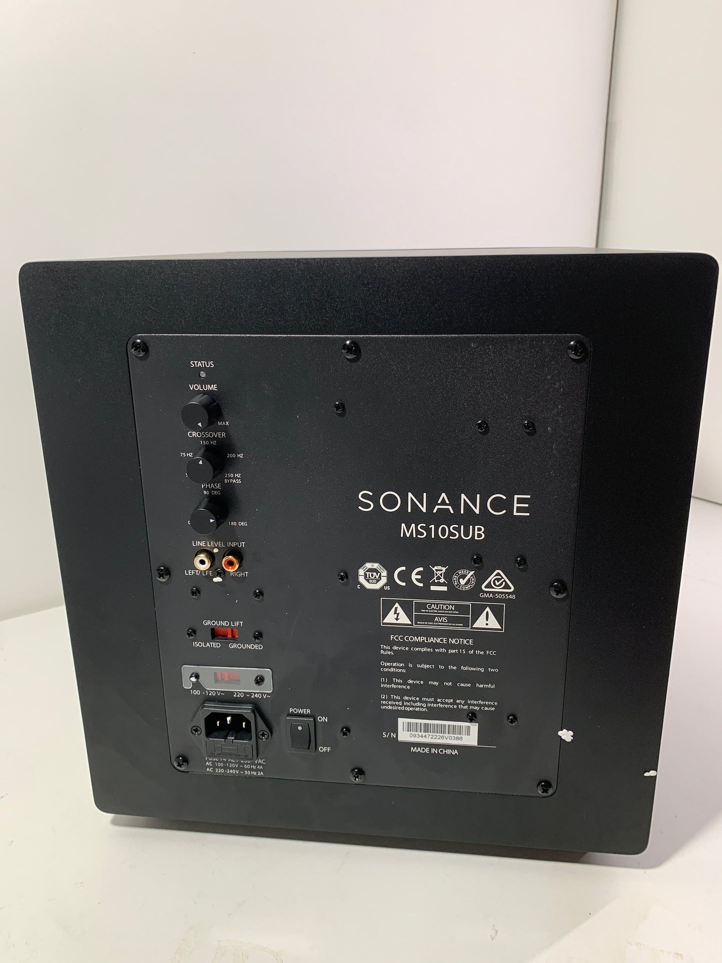 For Parts Sonance - MS10SUB - Mag Series 10" 275W Powered Cabinet Subwoofer (Each) - Black