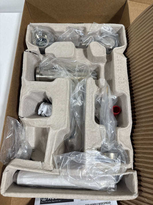 Moen T394 Deck Mounted Roman Tub Filler Trim with Personal Hand Shower and Built-in Diverter from the Align Collection (Less Valve) Brushed Nickel