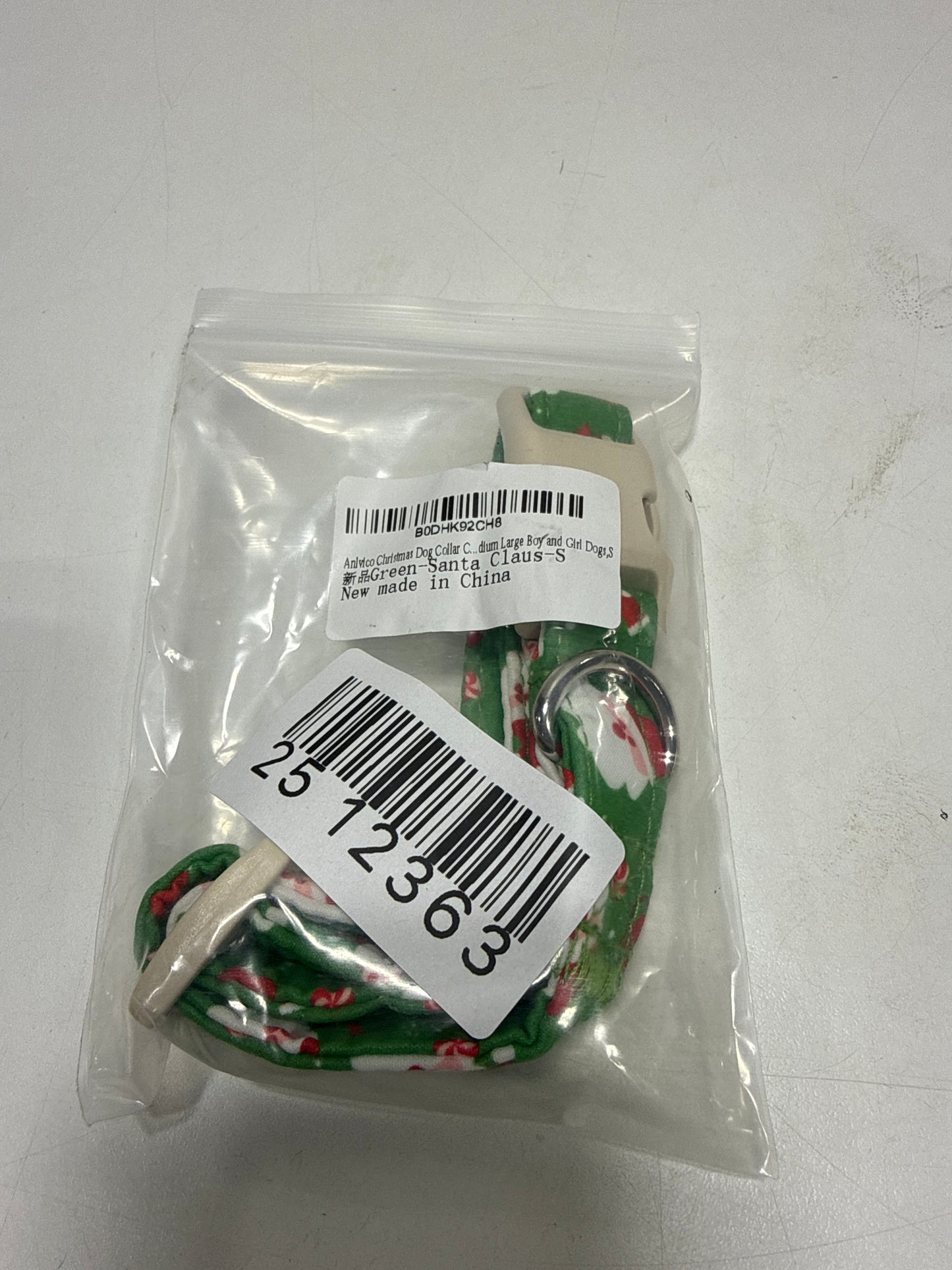 Christmas Dog Collar for Small Dogs,Adjustable Cotton Green Dog Collars Cute Santa Claus Puppy Collar for Male Female Boy and Girl Dogs, S