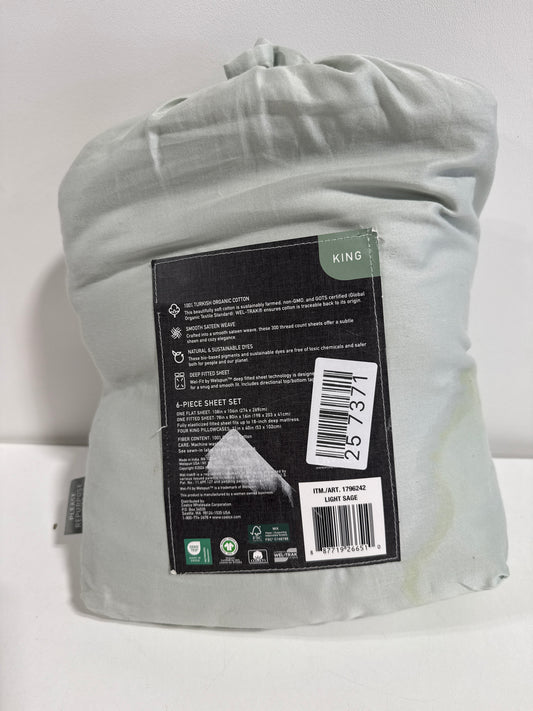 King Purely Organic 300 Thread Count 6-piece 100% Turkish Organic Cotton Sheet Set