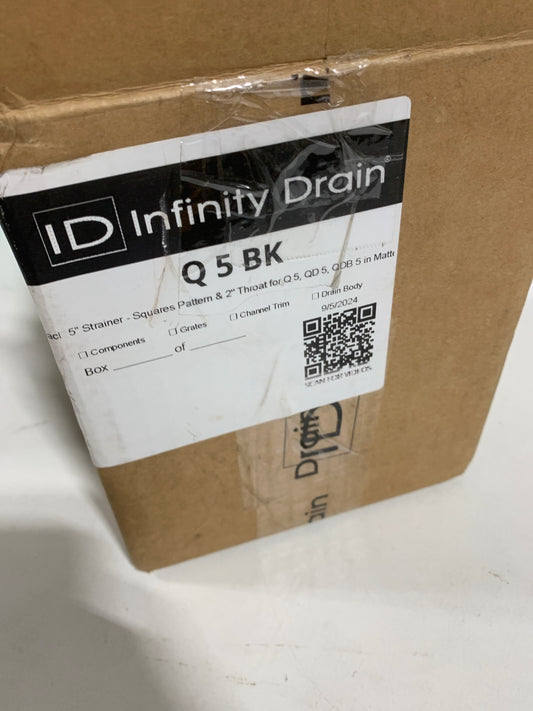 Infinity Drain Q 5 5" X 5" Center Drain with Squares Pattern Decorative Plate