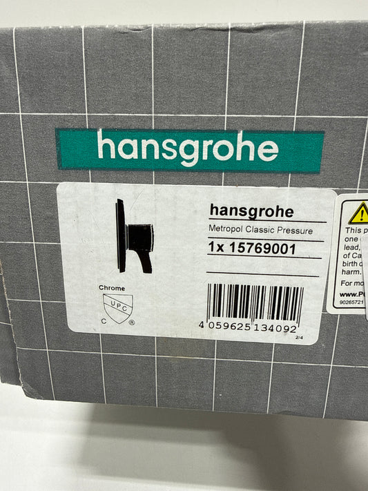 Hansgrohe 15769 Ecostat Classic Pressure Balanced Valve Trim Only with Single Lever Handle - Less Rough in Chrome