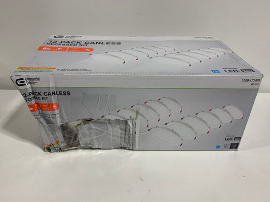 Pro Value Series LED 6 in Round Adj Color Temp Canless Recessed Light for Kitchen Bath Living Rooms, Wht 12-Pk