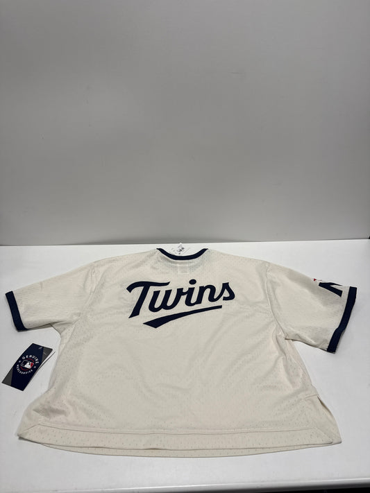 MLB Minnesota Twins Women's Champion Antique White Mesh Jersey - S