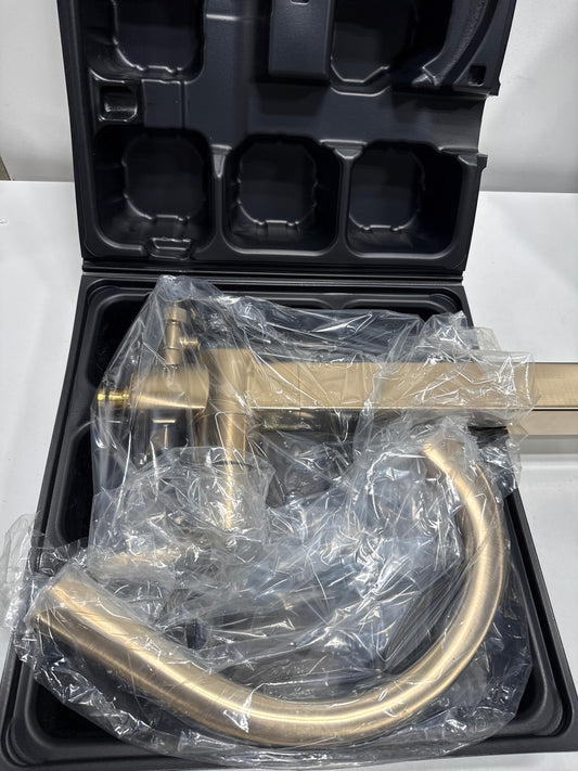 Delta T4777-FL Stryke Floor Mounted Tub Filler with Integrated Diverter Hand Shower Arc Spout and Lever Handle - Less Rough in Lumicoat Champagne