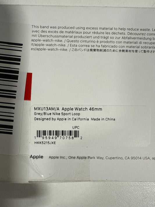 Apple - 46mm Nike SportLoop - Grey/Blue