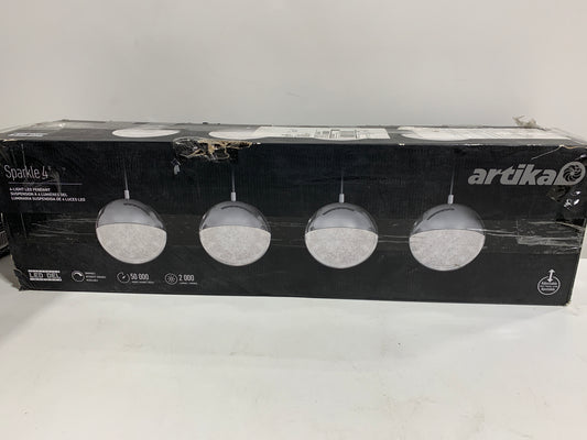 Artika Sparkle 4-Light LED Pendant Ceiling Light, Chrome