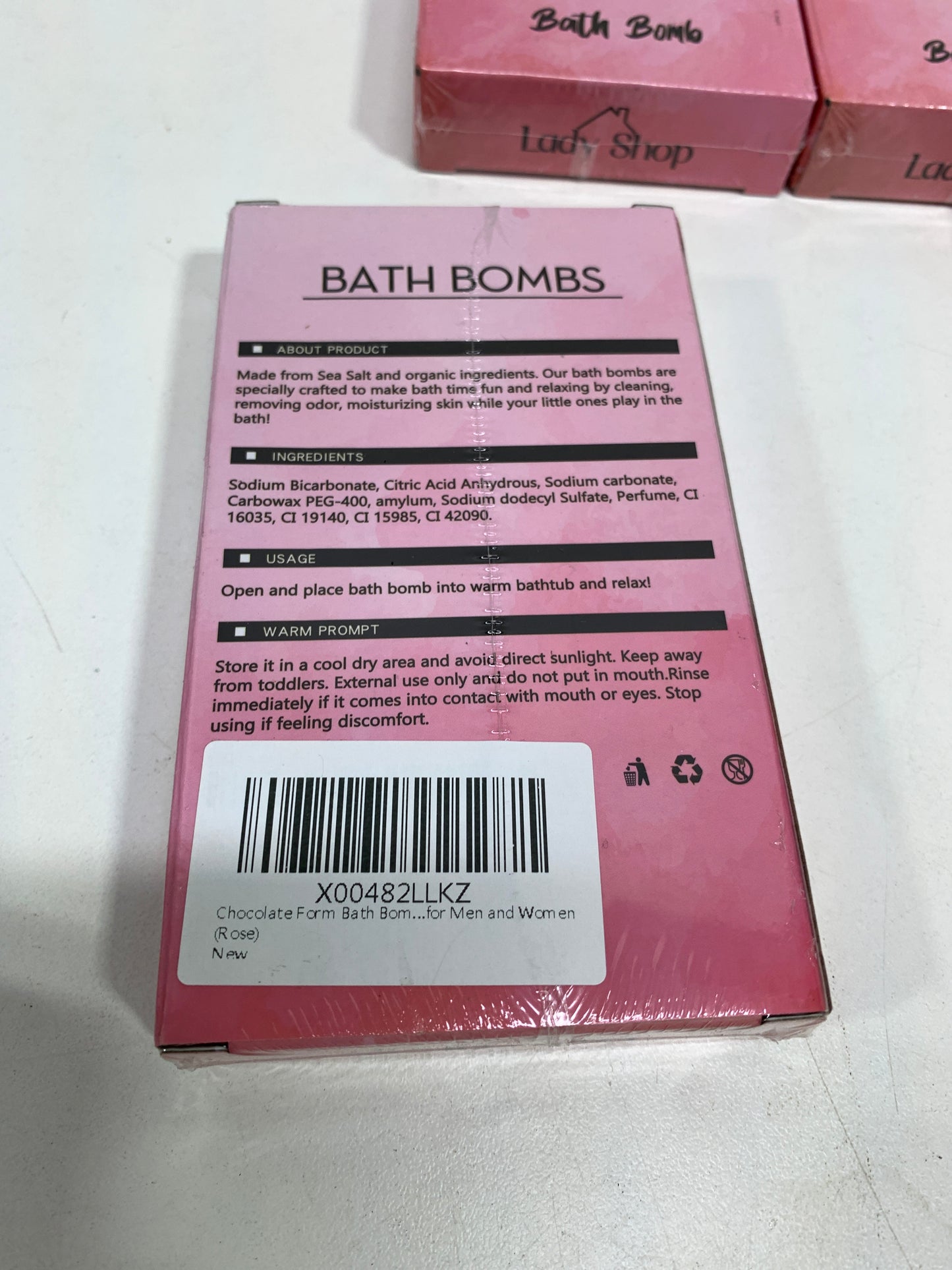 lot of 5 - Chocolate Form Bath Bomb | Nontoxic | Made from Sea Salt | Organic | Vegan Product | Eco | Gift Idea for Men and Women (Rose)