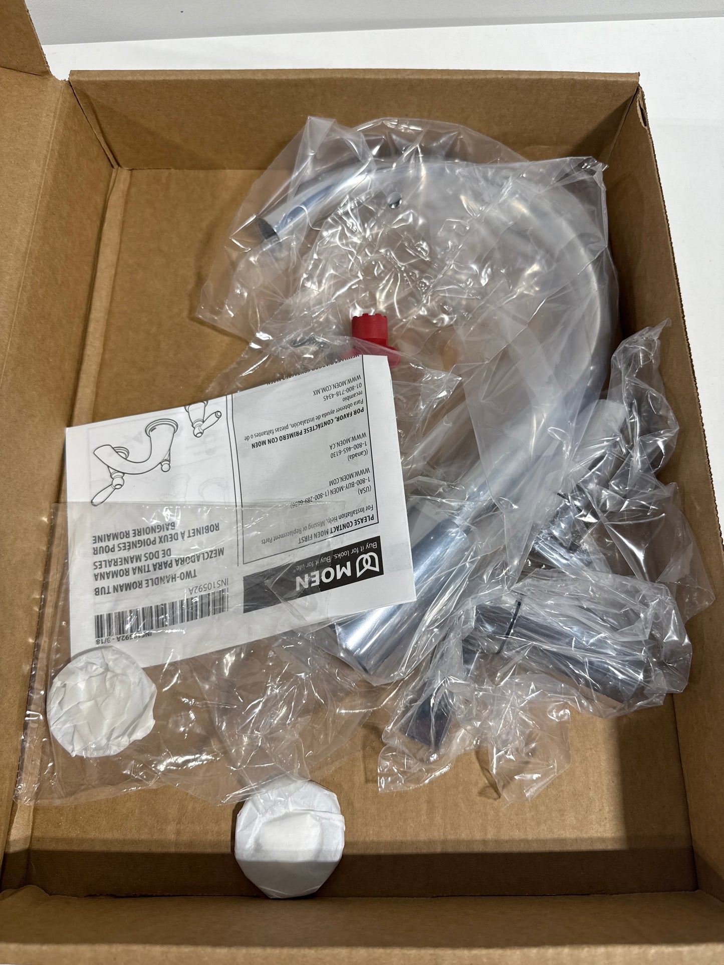 Moen T6223 Cia 2-Handle High-Arc Deck Mount Roman Tub Faucet Trim Kit, Valve Required, Chrome