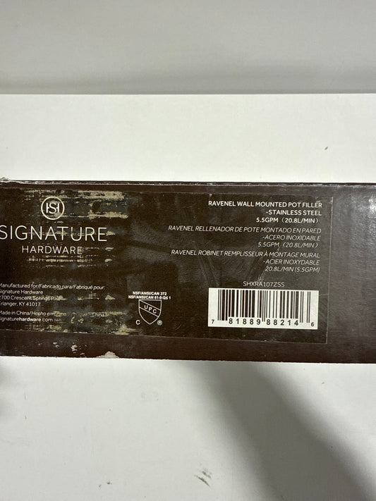Used Signature Hardware 449270 Ravenel 6 GPM Wall Mounted Single Handle Pot Filler Faucet - *Plumbing